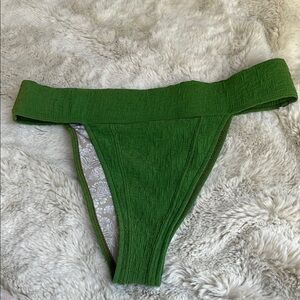 Free People Beach Green Textured  swim Bottoms